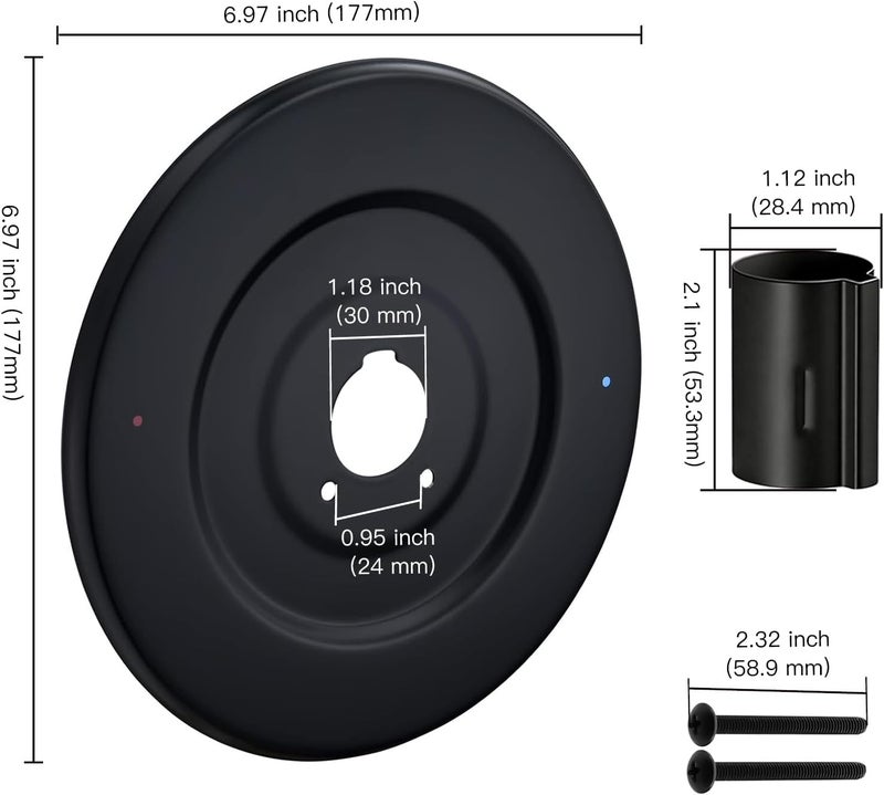 ZXFENG Shower Handle Cover Plate, Matte Black,for One-Handle Tub and Shower Faucets, Escutcheon Replacement for Moen 16090 Chateau Collection - Image 5
